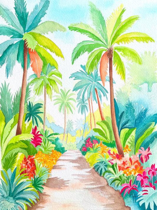 Affiche - Allée de cocotiers