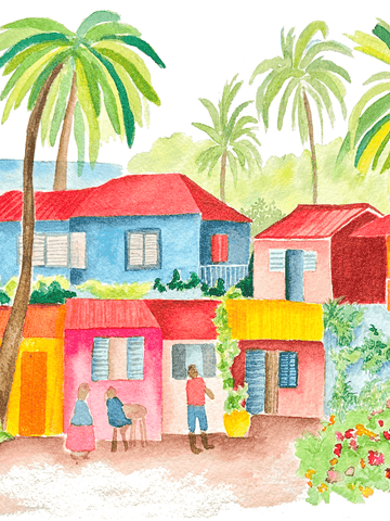 Affiche - Village coloré